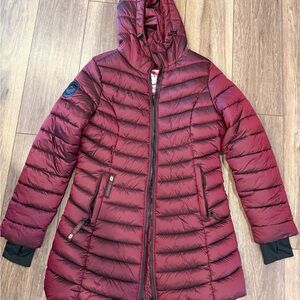 Elegant Maroon Puffer Coat